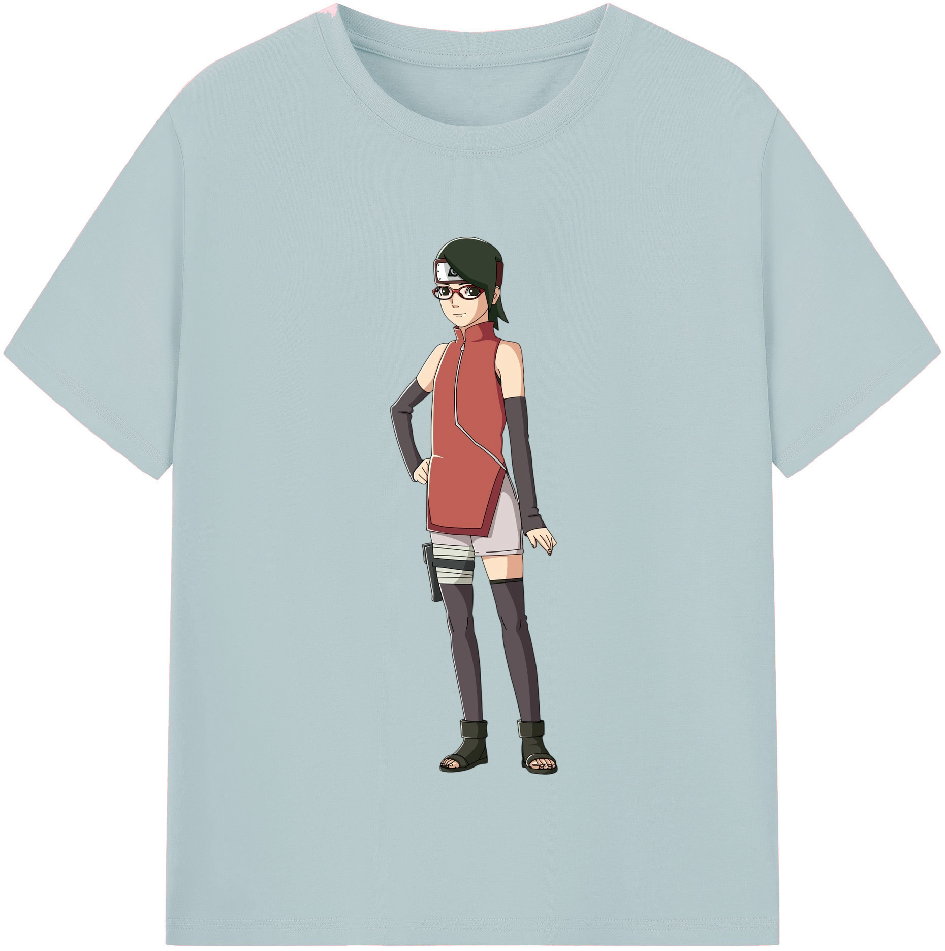 （画像用） NARUTO -ナルト- うちは サラダ Uchiha Sarada 綿100％半袖Tシャツ（フロントプリント）